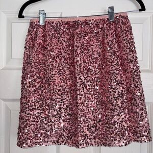 NEW Sequin Mini Skirt in Rose Pink women size medium